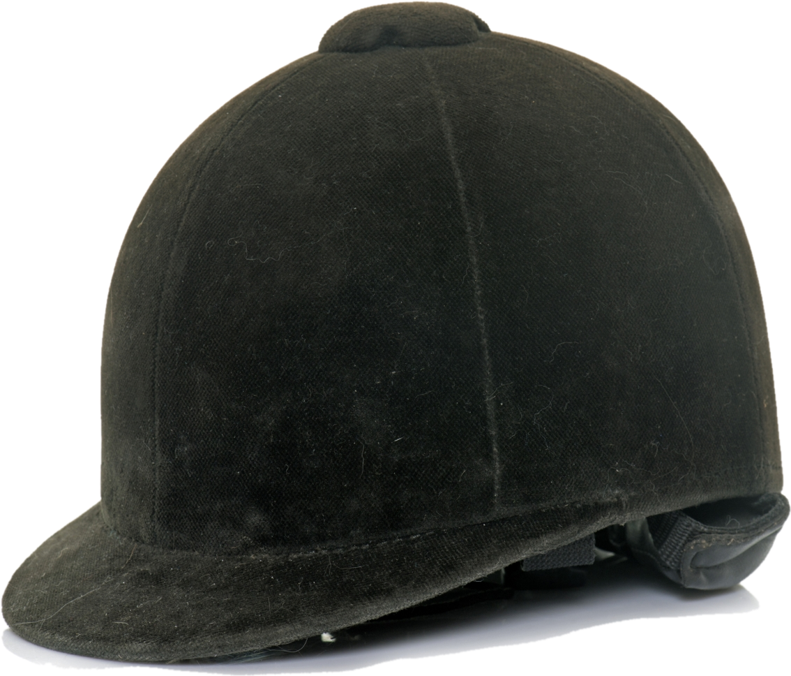 Die Unterziehhaube passt unter einen Reithelm.